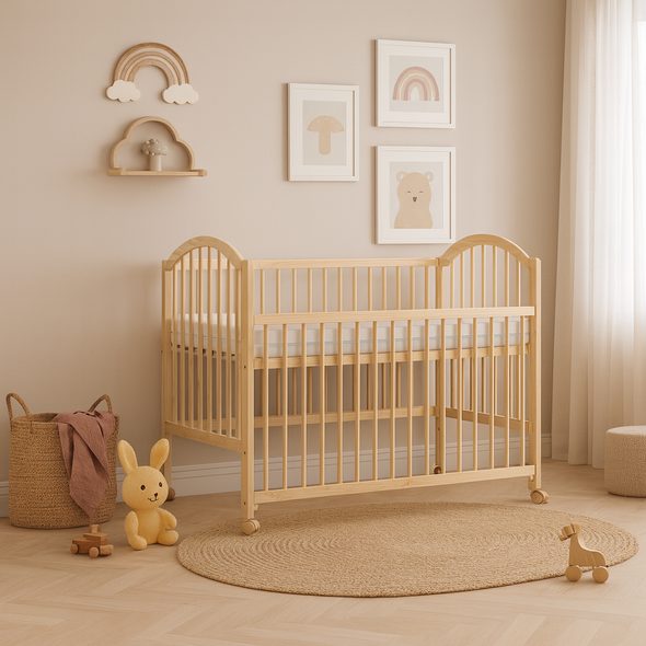 SCARLETT DĚTSKÁ POSTÝLKA SCARLETT ALENKA - ECO PŘÍRODNÍ (BOROVICE) - STAHOVACÍ BOČNICE - 120 X 60 CM - DŘEVĚNÉ POSTÝLKY - SPINKÁNÍ