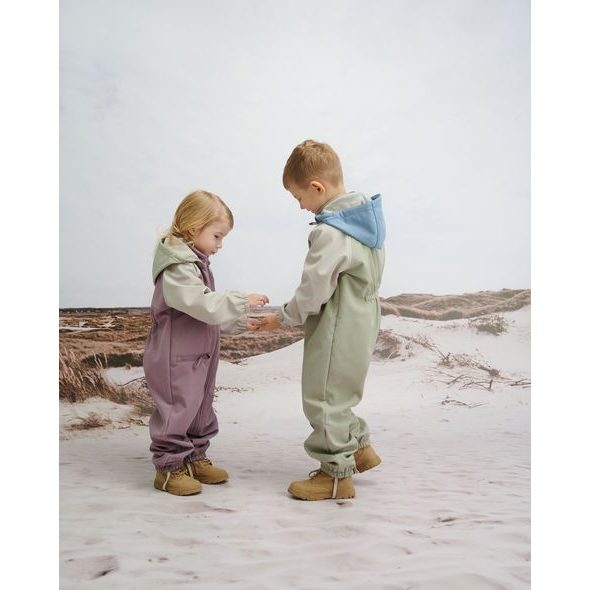 LEOKID SOFTSHELLOVÝ OVERAL COLOR BLOCK WOOD SAGE VEL. 18 - 24 MĚSÍCŮ (VEL. 86) - OVERALY - PRO DĚTI