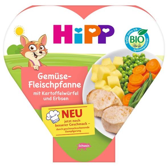 HIPP BIO ZELENINOVO-MASOVÁ SMES S NAKRÁJENÝMI BRAMBORY A HRÁŠKEM 250 G - MASO/ZELENINA - KRMENÍ