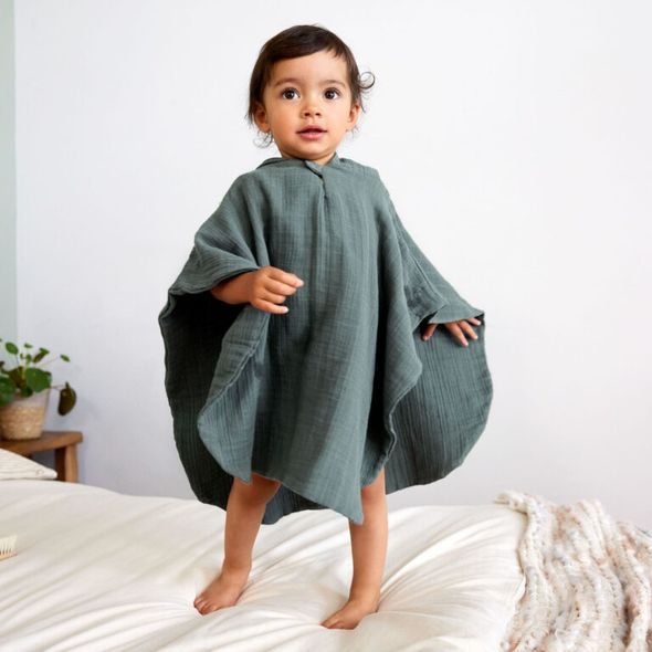 LÄSSIG MUSLIN PONCHO PETROL GREEN - OSUŠKY A DĚTSKÉ ŽUPANY - KOUPÁNÍ A ZDRAVÍ