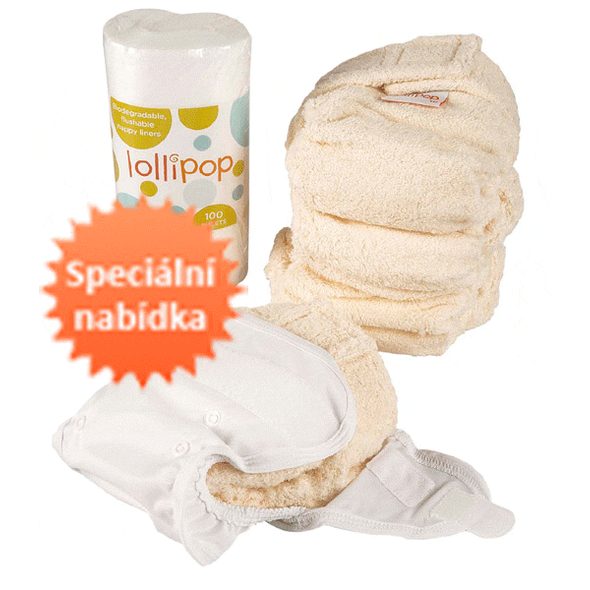 LOLLIPOP BABY STARTOVACÍ SADA PLEN BAMBOO NAPPIES 5 PACK - LÁTKOVÉ PLENY SKLÁDANÉ - PŘEBALOVÁNÍ