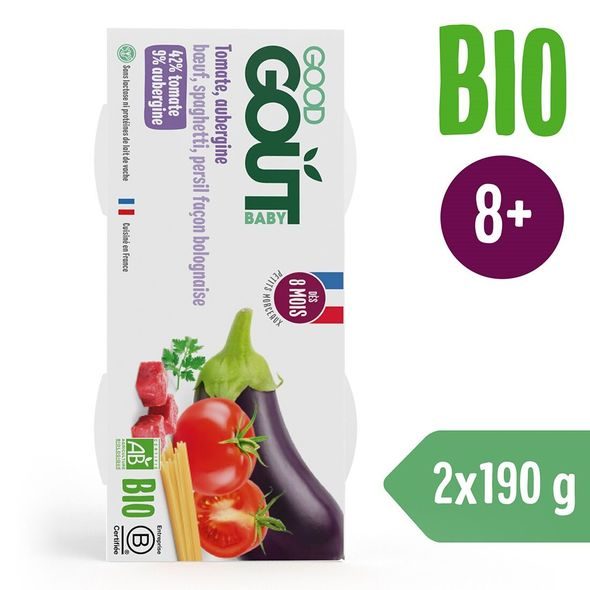 GOOD GOUT BIO ŠPAGETY S LILKEM A HOVĚZÍM MASEM (2X190 G) - MASO/ZELENINA - KRMENÍ