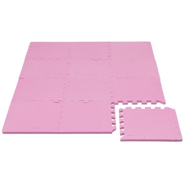 RIALTO BABY HRACÍ PODLOŽKA PUZZLE S OKRAJEM PINK 92X122 CM - HRACÍ PODLOŽKY NA ZEM - SPINKÁNÍ