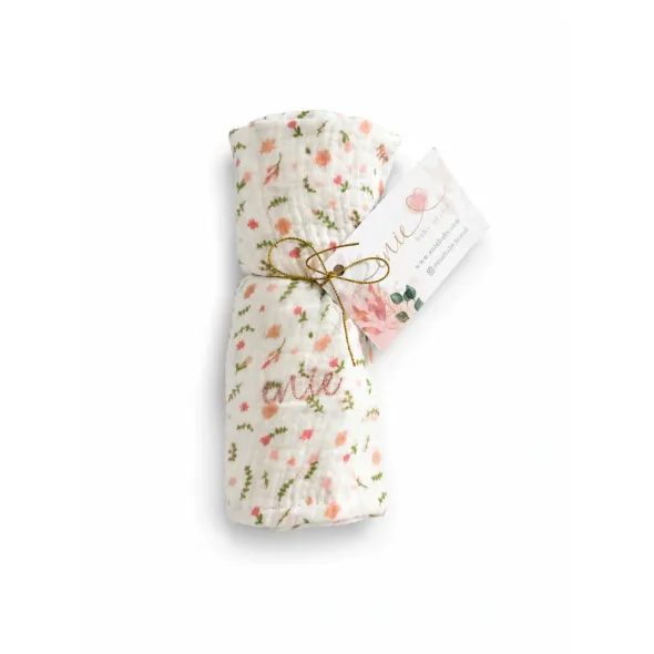 ENIE BABY MUŠELÍNOVÁ PLENKA 70X70CM KVÍTKA - ZAVINOVACÍ PLENY / OSUŠKY VELKÉ - PŘEBALOVÁNÍ