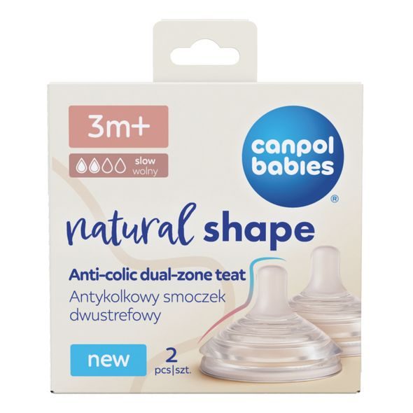 CANPOL BABIES SAVIČKA K LAHVI NATURAL SHAPE 3M+ 2KS - SAVIČKY A PÍTKA - KRMENÍ