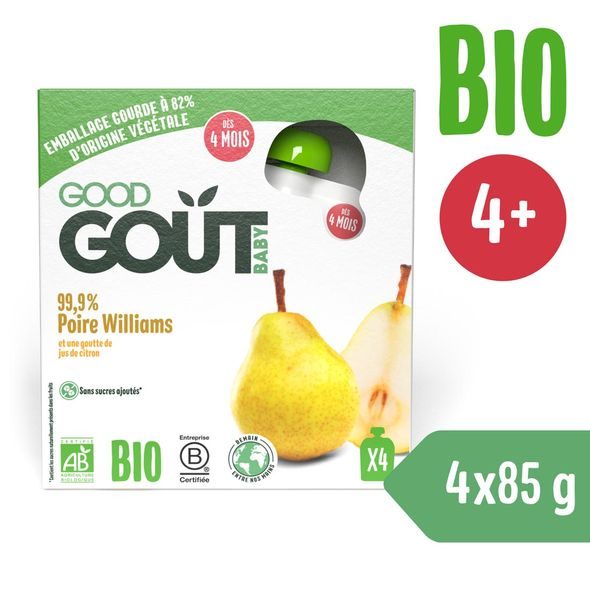 GOOD GOUT BIO HRUŠKA 4X85G - OVOCE/DEZERTY - KRMENÍ