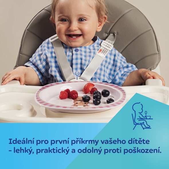 CANPOL BABIES TALÍŘ S PŘÍSAVKOU WOODLAND MODRÝ - MISKY, TALÍŘKY A PODLOŽKY - KRMENÍ