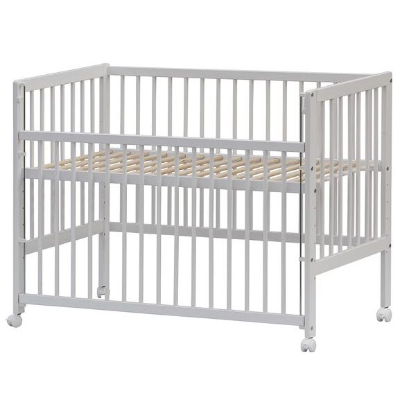 SCARLETT DĚTSKÁ POSTÝLKA SE STAHOVACÍM BOKEM DOMINIK (BOROVICE) BÍLÁ 120X60CM - DŘEVĚNÉ POSTÝLKY - SPINKÁNÍ