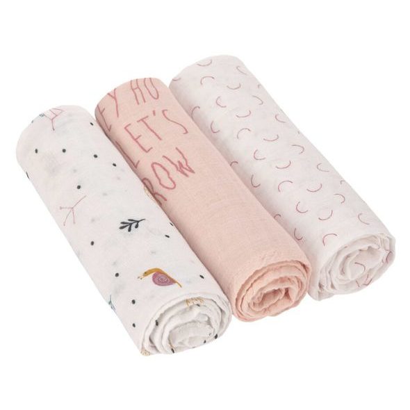 LÄSSIG SWADDLE HEAV. SOFT 80X80 GARD. EXPLO. GIRLS - LÁTKOVÉ PLENY SKLÁDANÉ - PŘEBALOVÁNÍ