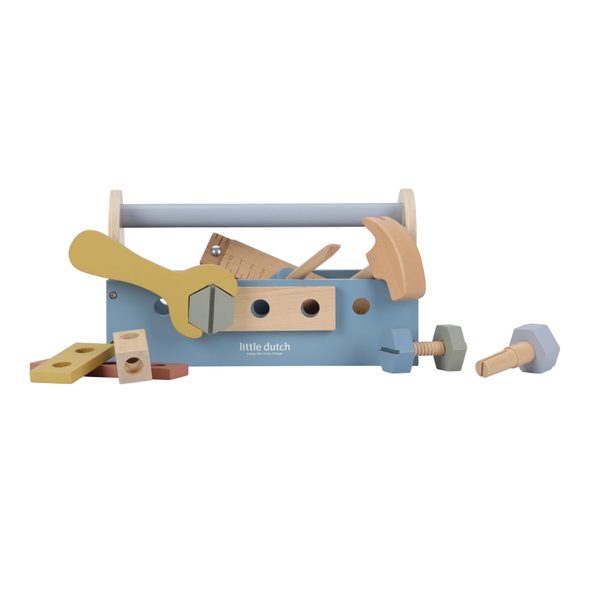 LITTLE DUTCH BOX S NÁŘADÍM DŘEVĚNÝ BLUE - LITTLE DUTCH - PRO DĚTI