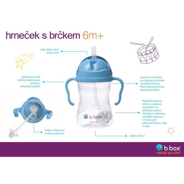 B.BOX HRNEČEK S BRČKEM 240ML - DĚTSKÉ HRNEČKY - KRMENÍ