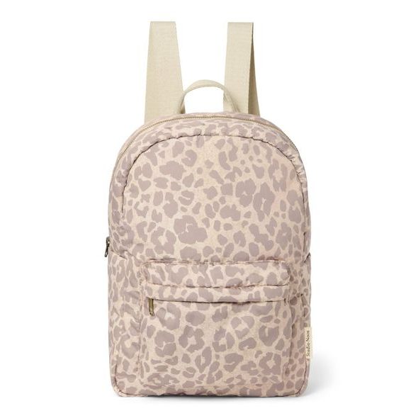 STUDIO NOOS PUFFY MIDI BACKPACK BATŮŽEK S PŘEDNÍ KAPSOU CREAM LEOPARD - PRO PŘEDŠKOLÁKY - PRO DĚTI