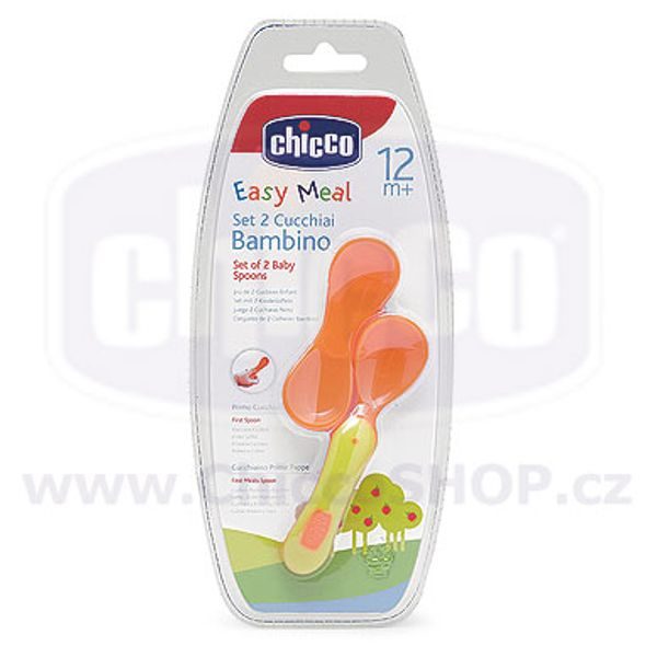 CHICCO LŽIČKA SET 2KS, 12M+ - MISKY, TALÍŘKY A PODLOŽKY - KRMENÍ