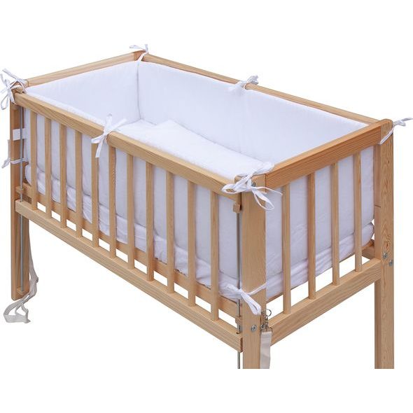 SCARLETT DĚTSKÁ POSTÝLKA BABY PŘÍRODNÍ S KOMPLETNÍ VÝBAVOU MARTIN BÍLÁ 90X41 CM - DŘEVĚNÉ POSTÝLKY - SPINKÁNÍ