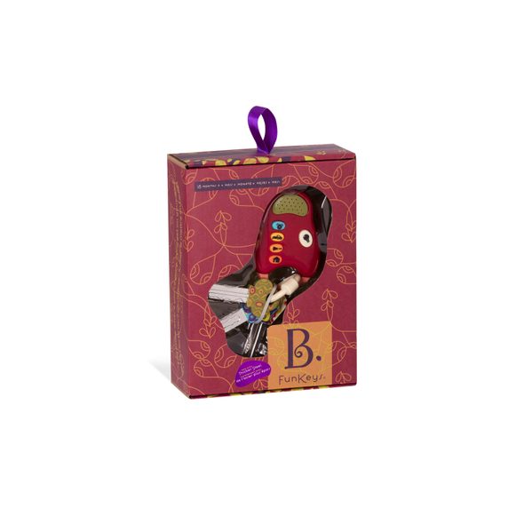 B-TOYS KLÍČKY K AUTU FUNKEYS ČERVENÉ - CHRASTÍTKA - PRO DĚTI