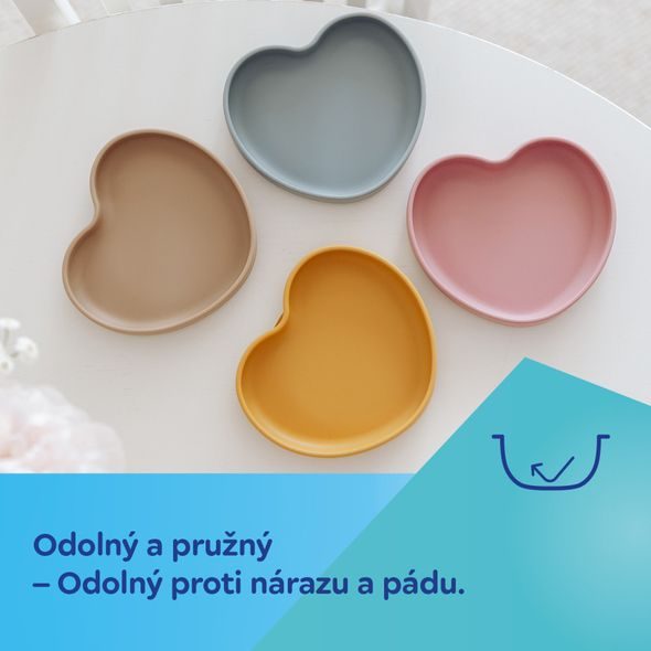 CANPOL BABIES SILIKONOVÝ TALÍŘ S PŘÍSAVKOU SRDCE ŽLUTÝ - MISKY, TALÍŘKY A PODLOŽKY - KRMENÍ