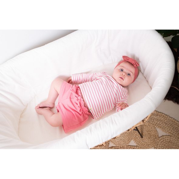 CHILDHOME KOŠÍK NA MIMINKO RATANOVÝ KOVOVÉ NOHY + MATRACE + POTAH JERSEY ECRU - KOŠÍKY A KOLÉBKY - SPINKÁNÍ