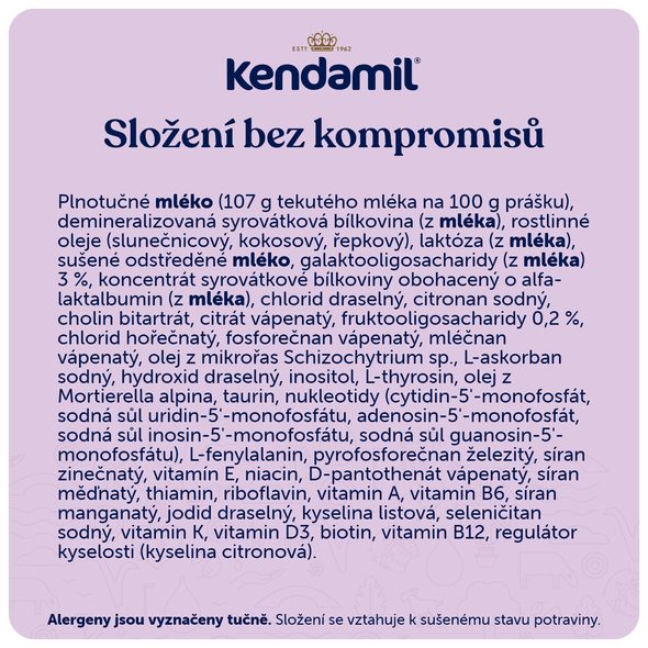KENDAMIL PREMIUM 2 (600 G) - KOJENECKÁ MLÉKA - KRMENÍ