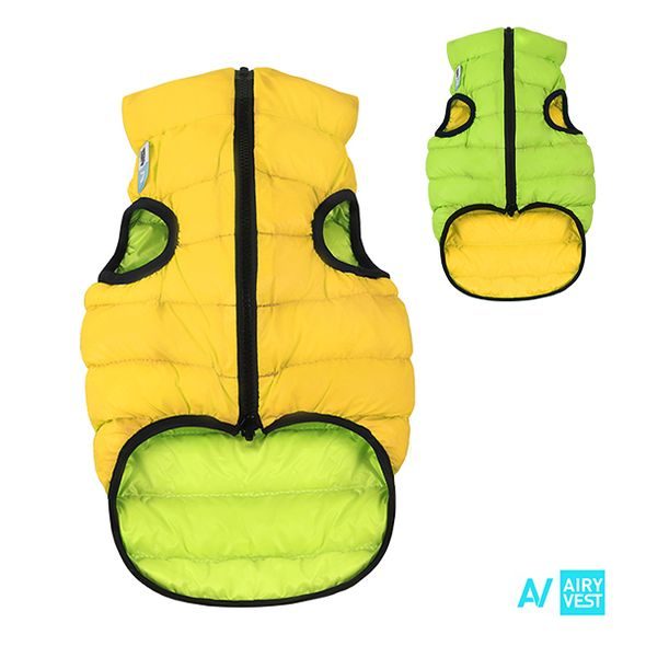 AIRY VEST BUNDA PRO PSY ŽLUTÁ/ZELENÁ M 50 - OBLEČKY DO ZIMY PRO PSY - CHOVATELSKÉ POTŘEBY MALVÍKZOO