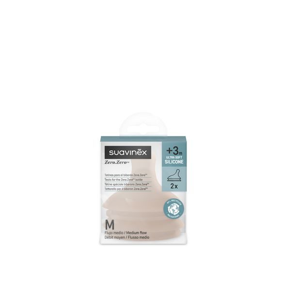 SUAVINEX ZERO ZERO MEDIUM ANTI-KOLIKOVÁ SAVIČKA M 2 KS - KOJENECKÉ LAHVE - KRMENÍ