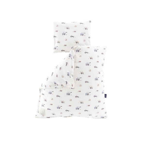 TRÄUMELAND POVLEČENÍ DO KOLÉBKY JERSEY 80/80 + 35/40 LITTLE FARM BLAU - POVLEČENÍ DO POSTÝLKY - SPINKÁNÍ