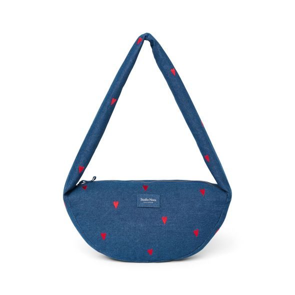STUDIO NOOS DENIM MINI CROSS BODY BAG | DARK BLUE RED HEARTS - DOPLŇKY - PRO MAMINKY