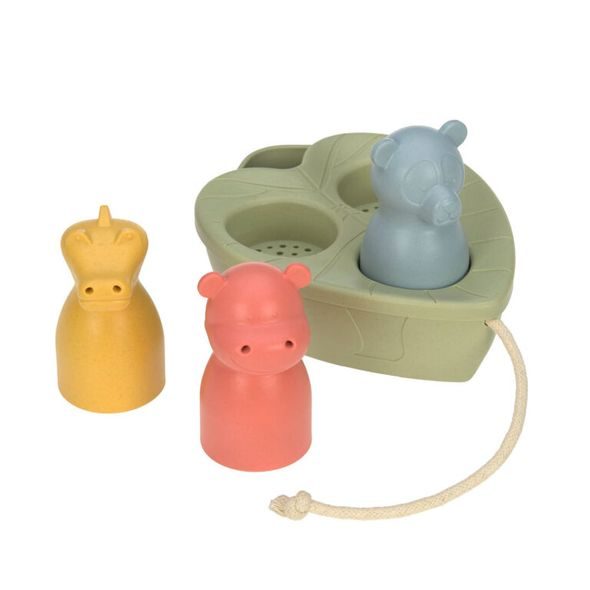 LÄSSIG BOAT TOY SET WATER FRIENDS OLIVE - HRAČKY DO VANY - PRO DĚTI