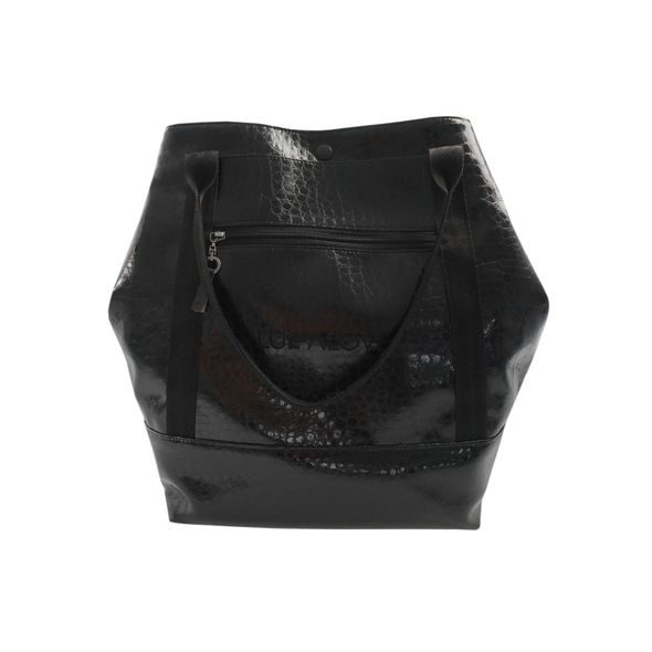 LULLALOVE VELKÁ TAŠKA SHOPPERKA - KROKODÝL ČERNÁ EKO KŮŽE - PŘEBALOVACÍ TAŠKY - KOČÁRKY A PŘÍSLUŠENSTVÍ