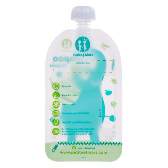 PETITE&MARS KAPSIČKA NA JÍDLO PAPOO ORIGINAL ELEPHANT 6KS - KAPSIČKY NA JÍDLO - KRMENÍ