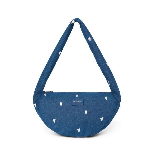 STUDIO NOOS DENIM MINI CROSS BODY BAG | HEARTS DARK BLUE WHITE HEARTS - DOPLŇKY - PRO MAMINKY