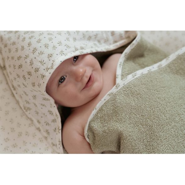 LITTLE DUTCH OSUŠKA S KAPUCÍ 75X75 CM BLUEBERRY LEAVES - OSUŠKY A DĚTSKÉ ŽUPANY - KOUPÁNÍ A ZDRAVÍ