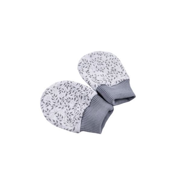 ENIE BABY NOVOROZENECKÉ RUKAVIČKY VEL. 50-56 GREY LEAVES - RUKAVIČKY, ŠÁTKY, NÁKRČNÍKY - PRO DĚTI
