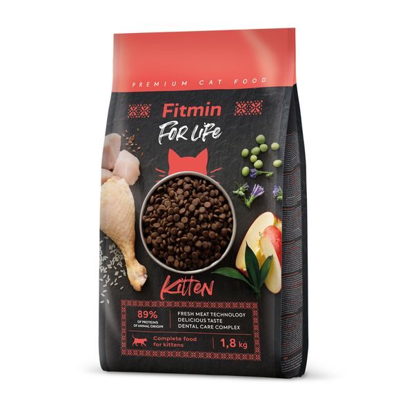 FITMIN FOR LIFE KITTEN KRMIVO PRO KOŤATA HMOTNOST: 1.8 KG - GRANULE PRO KOČKY - CHOVATELSKÉ POTŘEBY MALVÍKZOO