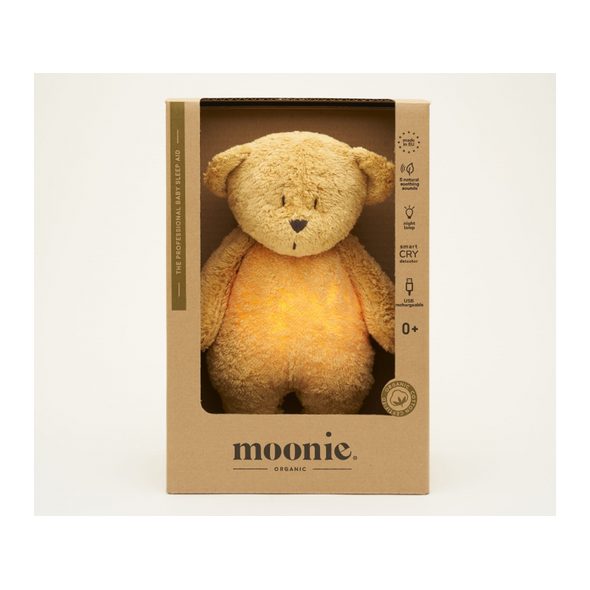 MOONIE USÍNÁČEK MEDVĚD 2.0 ORGANIC HONEY - USÍNÁČCI ŠUMÍCÍ / S TLUKOTEM - PRO DĚTI