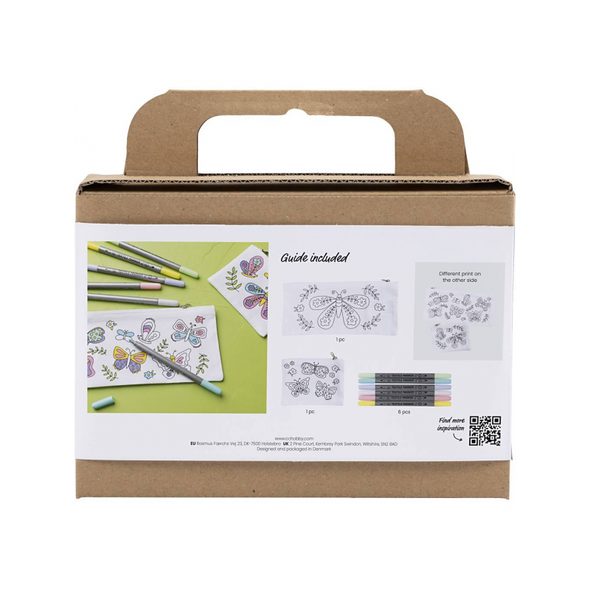 CREATIV COMPANY KREATIVNÍ SADA MINI CRAFT KIT TEXTILE COLOURING BUTTERFLIES - VÝTVARNÉ POMŮCKY A HRAČKY - PRO DĚTI