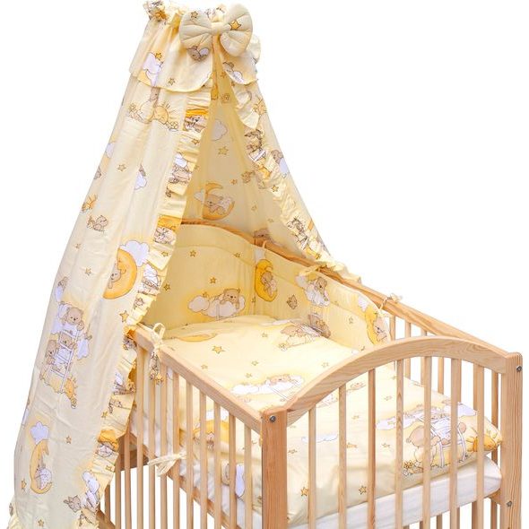 SCARLETT POSTÝLKA 120X60CM S KOMPLETNÍ VÝBAVOU SCARLETT MRÁČEK BÉŽOVÁ - DŘEVĚNÉ POSTÝLKY - SPINKÁNÍ