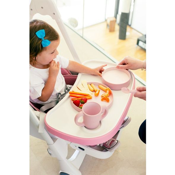 INTERBABY JÍDELNÍ SET SILIKONOVÝ - RŮŽOVÝ - MISKY, TALÍŘKY A PODLOŽKY - KRMENÍ