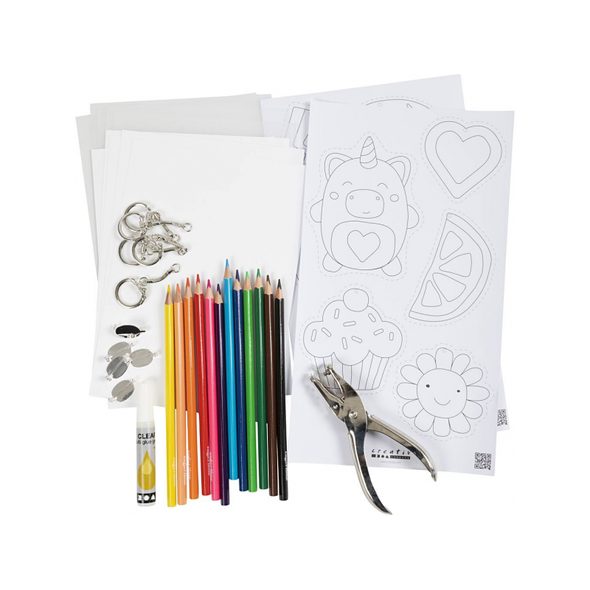 CREATIV COMPANY KREATIVNÍ SADA PŘÍVĚSKY ZE SMRŠŤOVACÍ FÓLIE - VÝTVARNÉ POMŮCKY A HRAČKY - PRO DĚTI