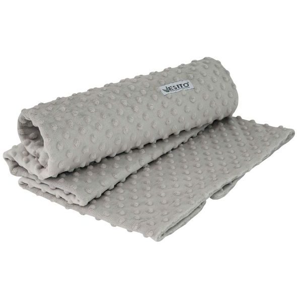 ESITO DĚTSKÁ DEKA DVOJITÁ MINKY JEDNOBAREVNÁ SILVER - STŘÍBRNÁ / 75 X 100 CM - DĚTSKÉ DEKY PRO MIMINKA - SPINKÁNÍ