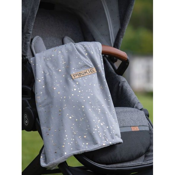 PINKIE DEKA SE STAHOVÁNÍM SHINE GOLD GREY - DĚTSKÉ DEKY PRO MIMINKA - SPINKÁNÍ