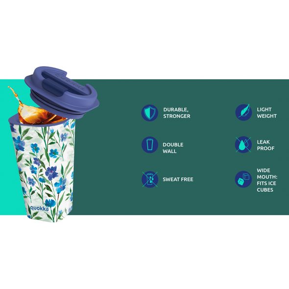 QUOKKA PLASTOVÝ CESTOVNÍ HRNEK FLUX SUN GARDEN 450 ML - SPORTOVNÍ LAHVE - KRMENÍ