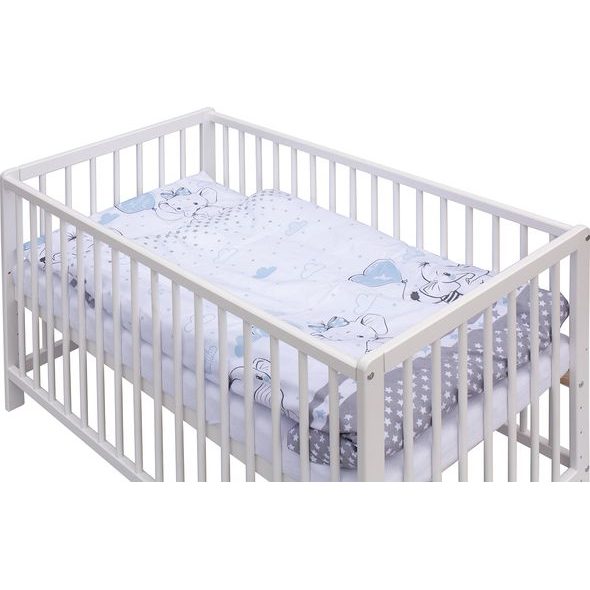 SCARLETT DĚTSKÁ POSTÝLKA S KOMPLETNÍ VÝBAVOU SCARLETT GUSTO 120 X 60 CM - MODRÁ - DŘEVĚNÉ POSTÝLKY - SPINKÁNÍ