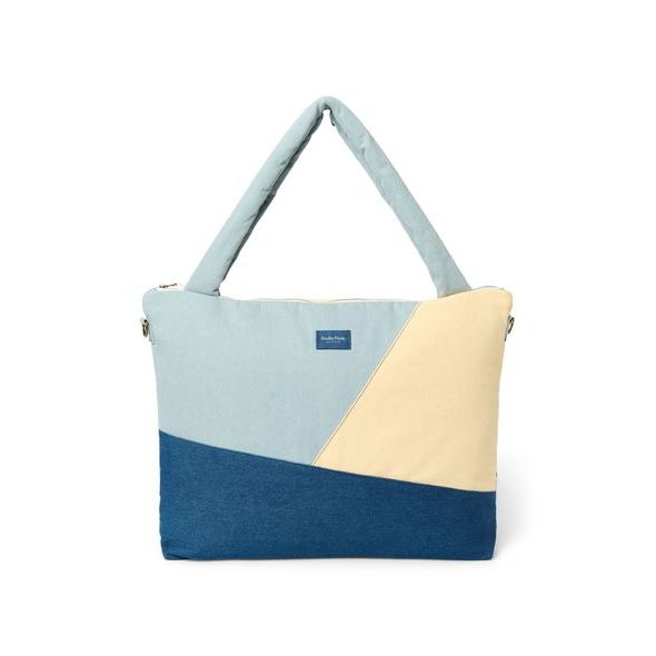 STUDIO NOOS PATCHWORK DIAPER BAG PŘEBALOVACÍ TAŠKA DENIM - ORGANIZÉRY A KOŠÍKY - KOČÁRKY A PŘÍSLUŠENSTVÍ