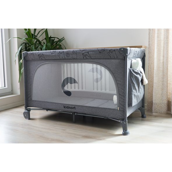 KIDNORT CESTOVNÍ POSTÝLKA KIDNORT GROTTA TMAVĚ ŠEDÁ - CESTOVNÍ POSTÝLKY - SPINKÁNÍ