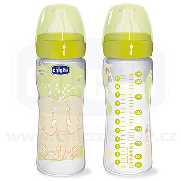 CHICCO FYZIOLOGICKÁ PP LÁHEV,330ML,SILIKONOVÝ DUDLÍK,4+ - KOJENECKÉ LAHVE - KRMENÍ