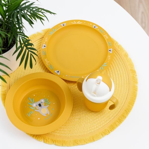 CANPOL BABIES JÍDELNÍ SADA EXOTIC ANIMALS 2KS ŽLUTÁ - MISKY, TALÍŘKY A PODLOŽKY - KRMENÍ