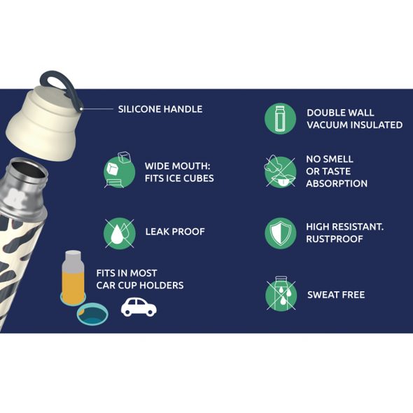 QUOKKA NEREZOVÁ TERMOLÁHEV PULSE DUSK BLUE 700 ML - SPORTOVNÍ LAHVE - KRMENÍ