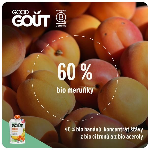 GOOD GOUT BIO MERUŇKA S BANÁNEM 120G - OVOCE/DEZERTY - KRMENÍ