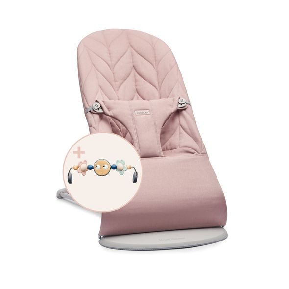 BABYBJORN LEHÁTKO BABYBJÖRN BOUNCER BLISS DUSTY PINK PETAL WOVEN S HRAČKOU GOOGLY EYES PASTEL - LEHÁTKA A HOUPADLA - SPINKÁNÍ
