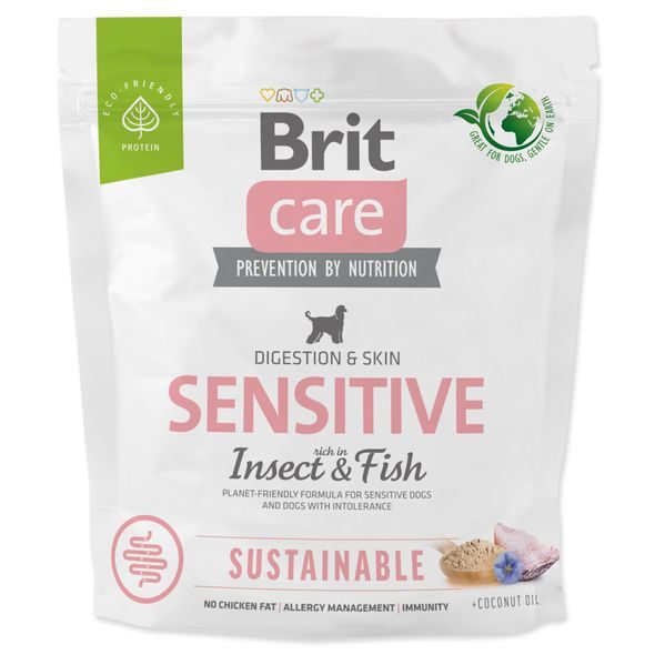 BRIT CARE DOG SUSTAINABLE SENSITIVE 1 KG - GRANULE PRO PSY - CHOVATELSKÉ POTŘEBY MALVÍKZOO